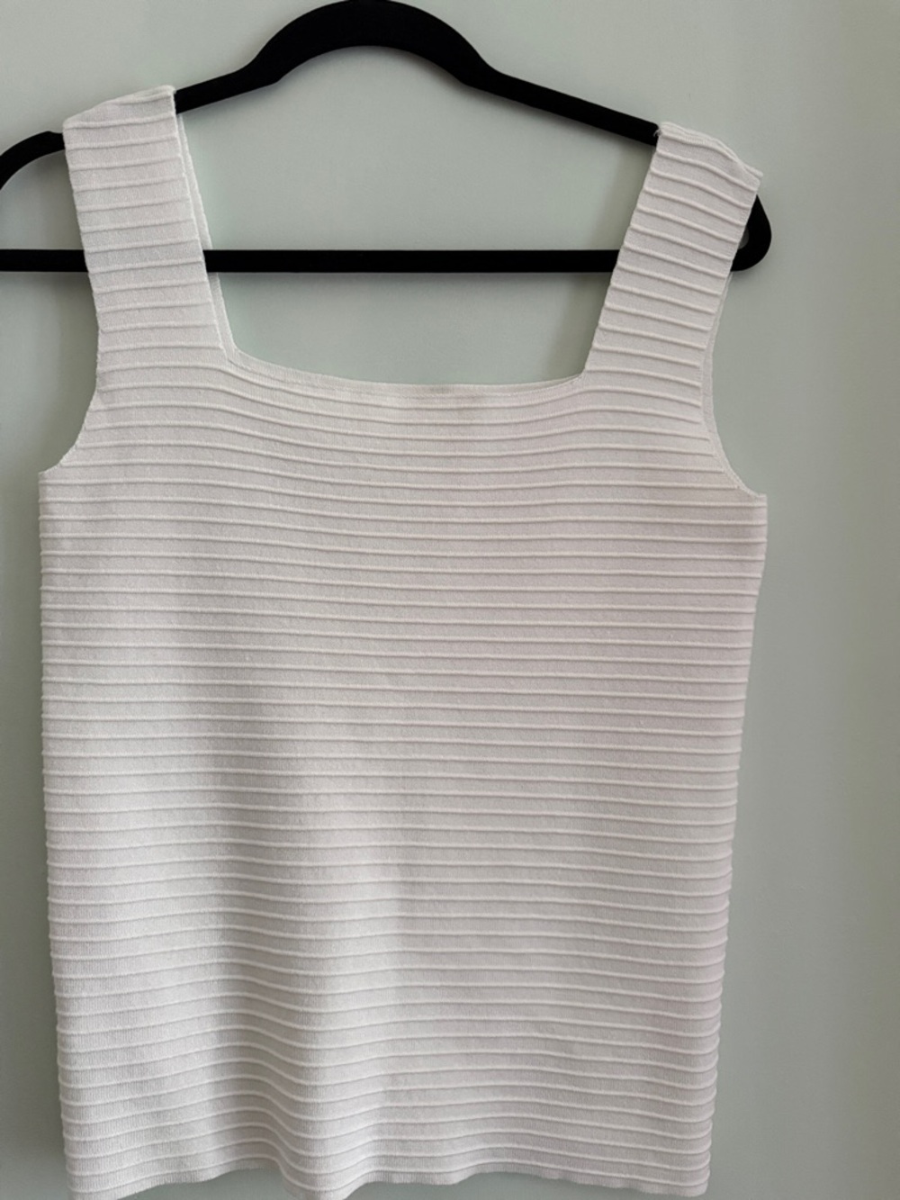 Classic Ribbed Square-Neck Women's Tank Top - White